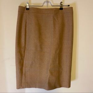 Jcrew 100% Wool Beige Pencil Skirt
